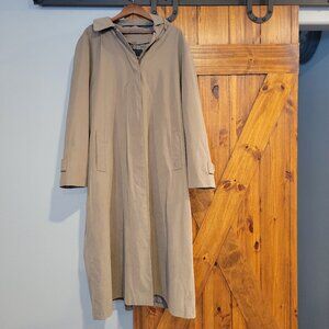 Vintage London Fog Hooded Trench Coat Women’s Plus 24W Tan, Faux Suede Insulated